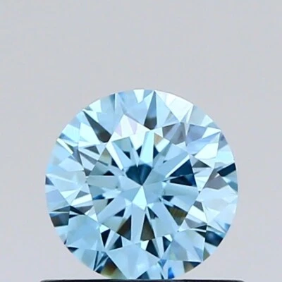 5.40 MM CVD/HPHT Lab Grown Round Diamond Fancy Vivid Blue VVS 0.60 Ct For Ring - Image 1 of 4