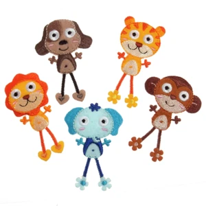 Set 5 Dangly animals - iron or sew patch appliqué embroidery - Picture 1 of 1