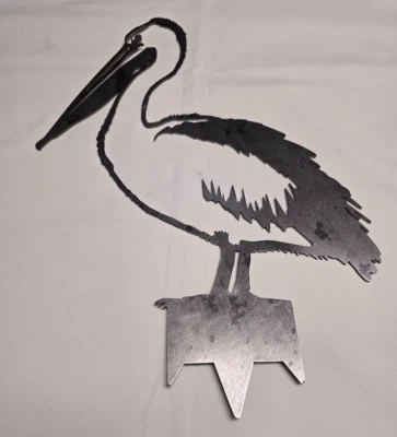 AMERICAN CORTEN ACERO PELÍCANO PATIO, ÁRBOL, CERCA ADORNO 15 x 13,5 x 1/8" EE. UU. Foto 1 de 4