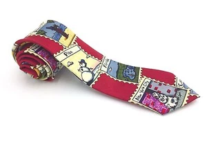 $98 John Ashford Men White Red Snowman Christmas Necktie Classic Neck Tie 58x3.5 - Picture 1 of 5