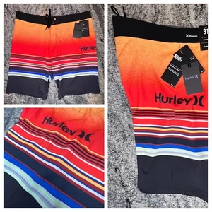 Hurley Phantom Spectrum Shorts Men’s Size 31 Surf Swim Trunks Black Org STRETCH - Picture 1 of 10