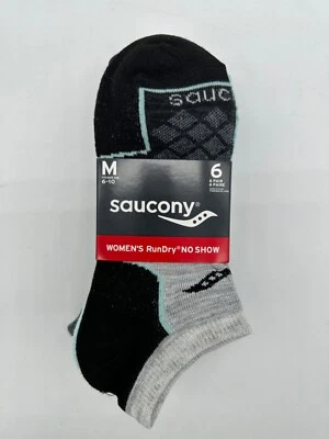 NUEVO PAQUETE DE 6 PARES DE PANELES DE MALLA SOPORTE ARCO ROUNDRY MUJER SAUCONY NO SHOW TALLA 6-10 Foto 1 de 4