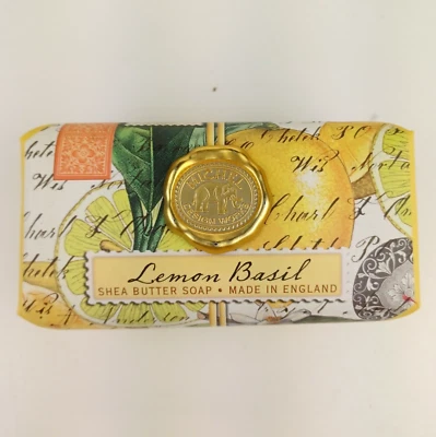 Michel Design Works Artisanal Bar Bath Soap Shea Butter LEMON BASIL Large 8.7 oz - Image 1 of 4