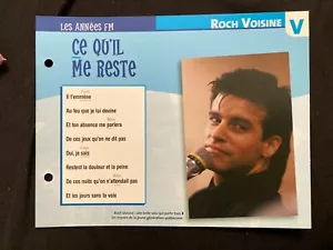 CARTE FICHE PLAISIR DE CHANTER ROCH VOISINE CE QU'IL ME RESTE - Picture 1 of 1