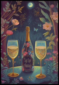 Greeting Card - Champagne Glass - JK Stewart - Anniversary - 1035 - Picture 1 of 2