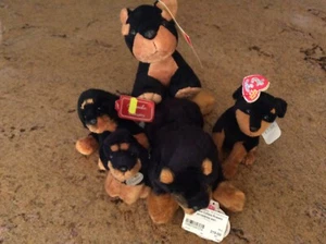  ROTTWEILER HUND WELPE TEDDY 6er-Set süßes superweiches Plüschtier Geschenk/Neu - Bild 1 von 5