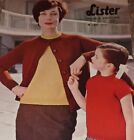 Vintage Lister Knitting Pattern Lady&#39;s/Child&#39;s DK Jumper &amp; Cardi Twin Set N1407