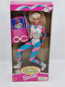 1995 Barbie SUPER GYMNAST Doll Platinum Blonde Hair Multilingual International - Picture 1 of 8