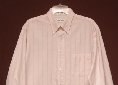#6924 很好! 全新 'John Weitz' 男式单针定型衬衫 尺寸 17 36-37 — 第 1/4 张图片
