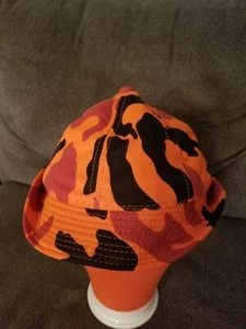 Vintage YA Small Jones Style Hunting Bucket Hat Orange/Camo. Insulated. K6 - Picture 1 of 6