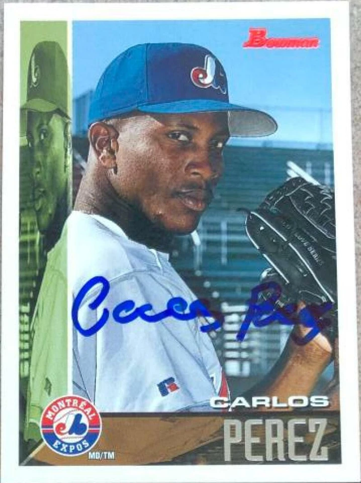 Carlos Perez Autographed 1995 Bowman #113 Rookie Card  - Image 1 of 1