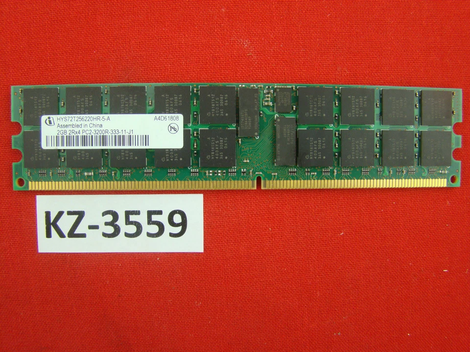 Infineon HYS72T256220HR-5-A 2GB 2RX4 PC2-3200R 400MHZ ECC Reg Server Memory  - Image 1 of 1