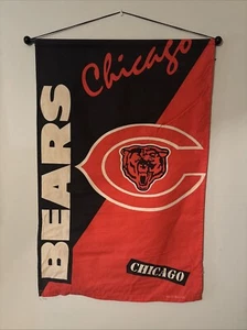 Vintage ‘95 Chicago Bears Flag Banner Wall Display NFL Cushion Craft 42x28 Large - Picture 1 of 7