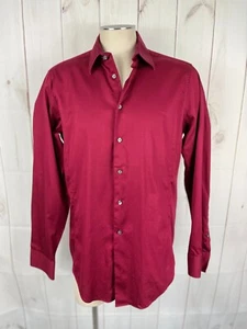 Camisa Calvin Klein Rojo Rubí Calce Ajustado Elastizada Mangas Largas con Botones - 16 | 34/35 - Imagen 1 de 4