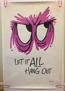 Let It All Hang Out Poster Vintage Headsopp Pin-up anni 70 Reese James Eyes - Foto 1 di 12