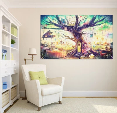 Pegatinas de pared 3D de dibujos animados árbol 450 vinilo murales de pared impresión AJ WALLPAPER CA Carly Foto 1 de 4