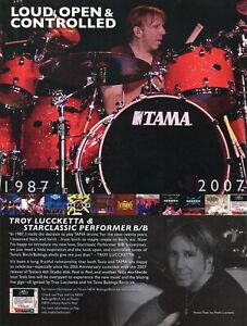 2007 Print Ad of Tama Starclassic Performer B/B Drum Kit w Troy Luccketta Tesla