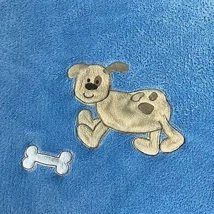 Northpoint Blue Puppy Dog Bone Baby Blanket Crib Comforter small flaw - Picture 1 of 5