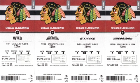 2014-15 CHICAGO BLACKHAWKS SEASON TICKET STUB PICK YOUR GAME DROPBOX TOEWS KANE Cover