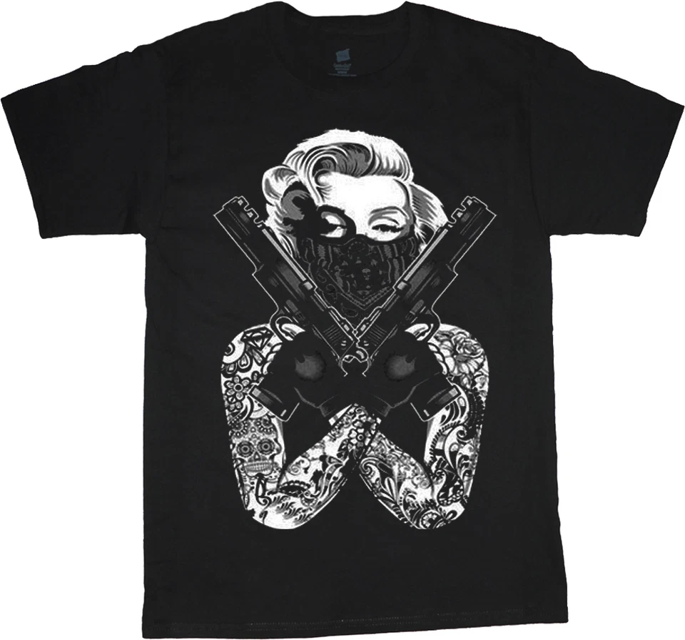 big and tall t-shirt Marilyn Monroe gangsta tattoo tee shirt tall shirts for men - Image 1 of 1