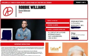 2 Tickets Robbie Williams Open Air Luxemburg 11.7. - Bild 1 von 1