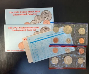 1994 United States Mint Uncirculated 12 Coin Sets X2 W/ Original Envelope & COA - Picture 1 of 1