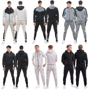 Conjunto de chándal con capucha informal con cremallera completa D Rock para hombre sudadera con capucha y joggers con puños - Imagen 1 de 14