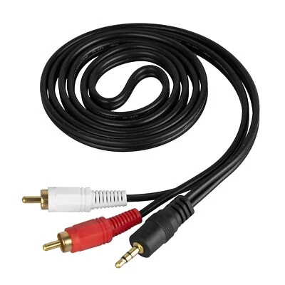 3.5mm to RCA Stereo Audio Cable PC Phone TV Car AV Amplifier Male Jack Lead 5m - Image 1 of 4