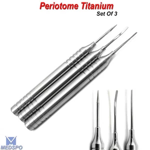 Dental Periodontal Periotome Titanium Set of 3 Root Tooth Extraction Instruments - Picture 1 of 5