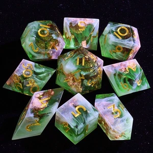 Juego de 9 dados poliédricos D&D Fall of Emerald Dragon para Dungeons Dragons RPG - Imagen 1 de 3
