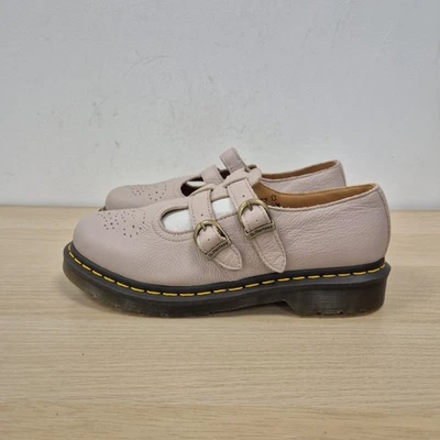 Dr Martens Polley 8065 Mary Jane Taupe Virginia Leather Buckle Shoes Size Uk 7 - Image 1 of 4