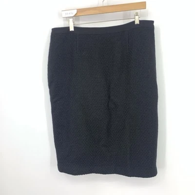Boden Women Size 12L LONG Skirt Straight Pencil Black Tweed Wool Lined - Image 1 of 4