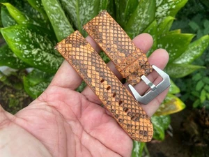Size 22mm/20mm, Leather/Skin Snake Watch Strap Band Multi Color, Custom Strap - Picture 1 of 10