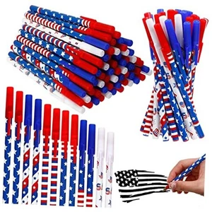 Pcs American Flag Ballpoint Pens Bulk 4th of July USA Gel Ink Pen Patriotic 96 - Picture 1 of 8