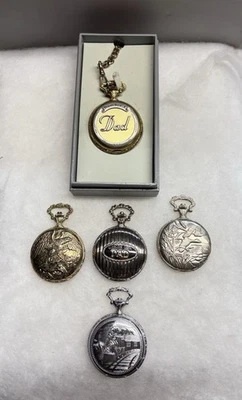 Estate Find Lot Of Pocket Watches X5 For Parts-Repair Only.  Battery Not Checked - Image 1 of 4