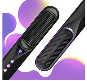 Cepillo Plancha para Pelo, Plancha con Peine Incorporado, Antiescaldaduras, 6 Temperaturas LED - Imagen 1 de 7