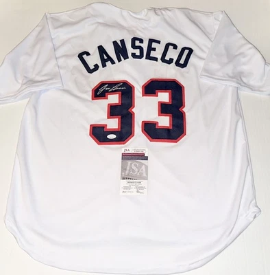 Jose Canseco signed White Texas Rangers Custom jersey autographed JSA Witnessed - Image 1 of 4