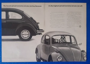 1972 VOLKSWAGEN BUG / BEETLE "ECONOMY CAR"  2 PG CLASSIC PRINT AD GERMAN ICON - Picture 1 of 1