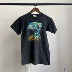 Vintage 90s Sea World Manatee Animal Nature Youth Large Retro Colorful Tee - Picture 1 of 6