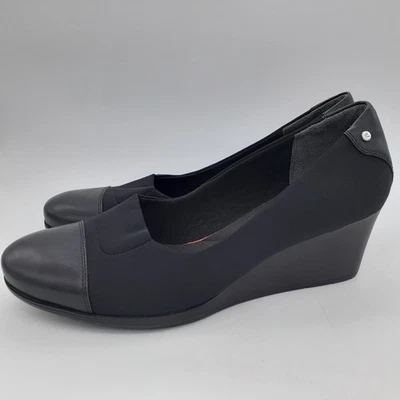 Rockport Total Motion Shoes Womens Size 11M Black Wedge Comfort ADIPRENE Work - Image 1 of 4