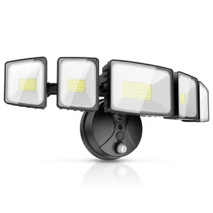 120W 12000LM Dusk to Dawn Outdoor Lighting,5 Heads Flood Lights Outdoor,6500K... - Picture 1 of 7
