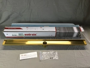Neodrain ZA3-36-G01-GD 36” 36 Inch Linear shower drain Gold Stripe Pattern Grate - Picture 1 of 9