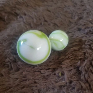 VINTAGE AKRO ACHAT PELTIER KUNST WIRBEL GLAS MARMOR 2er-Set - Bild 1 von 8