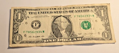 2003 $1 Dollar mixed sequential numbers 78562934 23456789 - Image 1 of 2