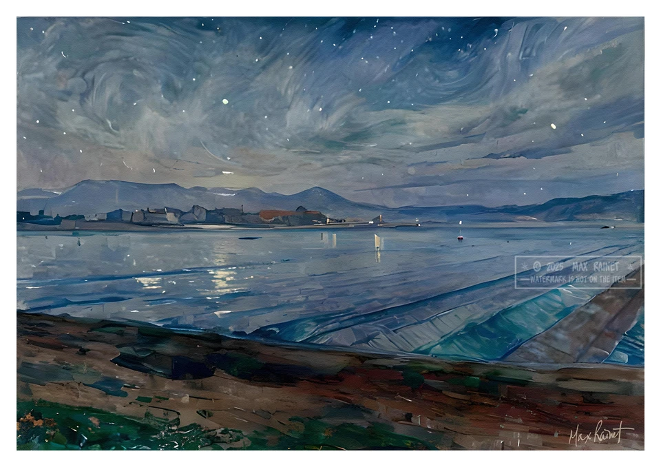 Night Ice Oxnard Sheeted Farm Fields 2025 Max Rainet * Frame Worthy * Art Print - Image 1 of 4