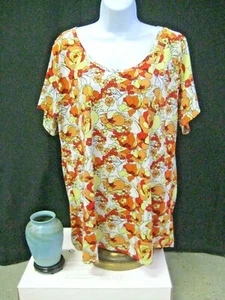 Lularoe Irma Tunika Top Hi/Lo gelb/orange Blumendruck Größe 2XL - EUC - Bild 1 von 6