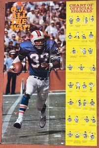 1974 O.J. Simpson Buffalo Bills NFL Football Scholastic Magazine 22 x 34 Poster - Picture 1 of 1