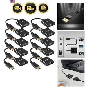 DisplayPort to VGA Adapter 10 Pack Gold Plated Converter for Laptop Desktop - Picture 1 of 9