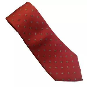 BERT PULITZER Designer Mens Silk Tie Red Small Flower Executive Neck Tie - Picture 1 of 2