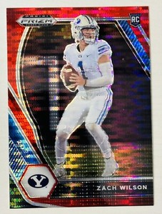 2021 Prizm Draft Picks Base Red Pulsar #105 Zach Wilson - BYU Cougars